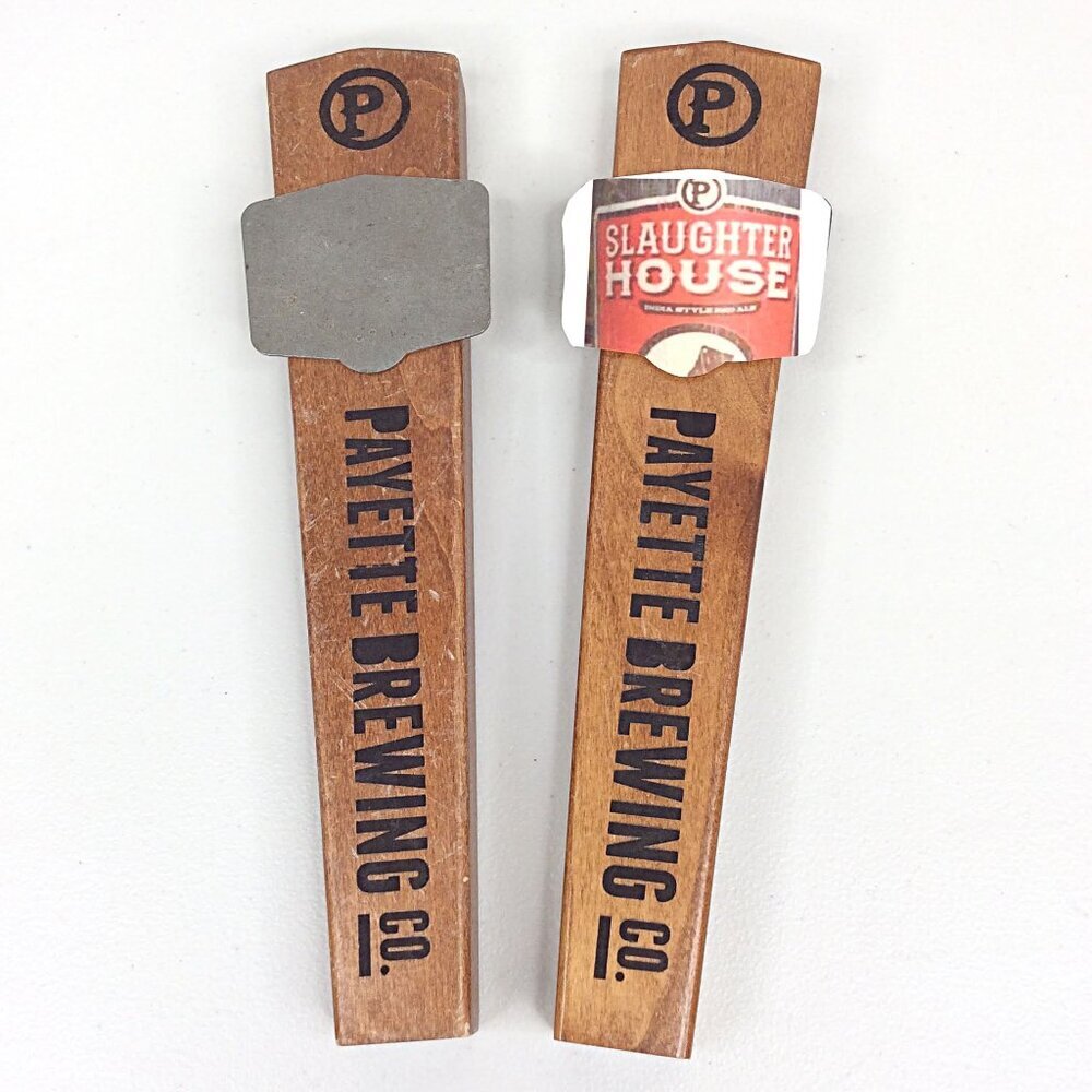 Lot of 2 Payette Brewing Co. Beer Tap‎ Handle Pull Boise Idaho Slaughter House